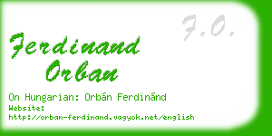 ferdinand orban business card