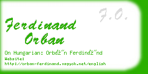 ferdinand orban business card